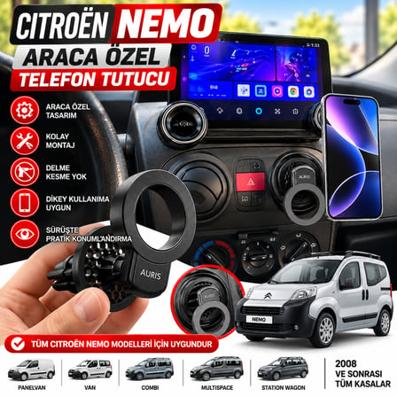 Citroen Nemo Özel Araç Içi Premium Telefon Tutucu - Araba Telefon Tutacağı Havalandırma Için