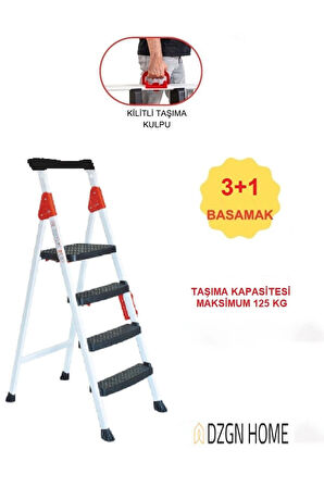 Extra Dayanıklı 3+1 Özel Tasarım Hafif, Kaymaz, Metal Basamaklı Katlanır Merdiven