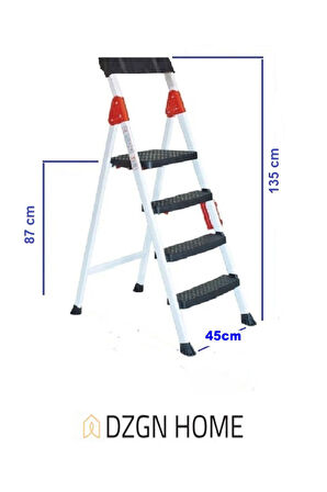 Extra Dayanıklı 3+1 Özel Tasarım Hafif, Kaymaz, Metal Basamaklı Katlanır Merdiven