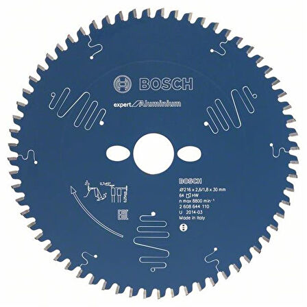 Bosch - Expert Serisi Alüminyum için Daire Testere Bıçağı 260*30 mm 80 Diş - 2608644113