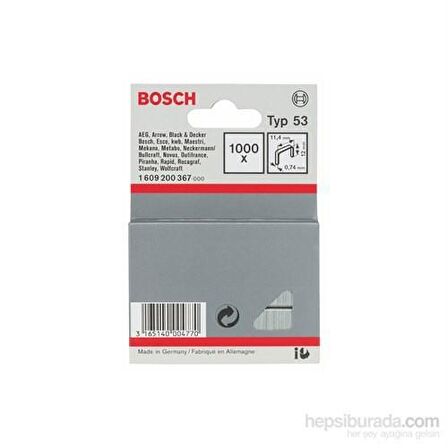 Bosch Zımba Teli TYP53 11,4*0,74*12mm 1000Li Paket