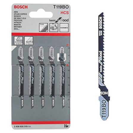 Bosch Dekupaj Bıçağı BasicforWood T119BO 5'li - 2608630310