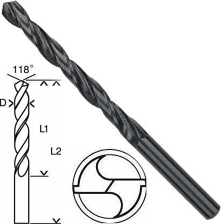 Bosch HSS-R Metal Matkap Uç 8.5x75x117mm 10 Parça