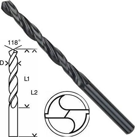 Bosch HSS-R Metal Matkap Uç 9.5x81x125mm