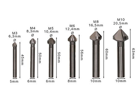 Bosch PRO Soft Metal HSS Havşa Ucu Seti, 6lı