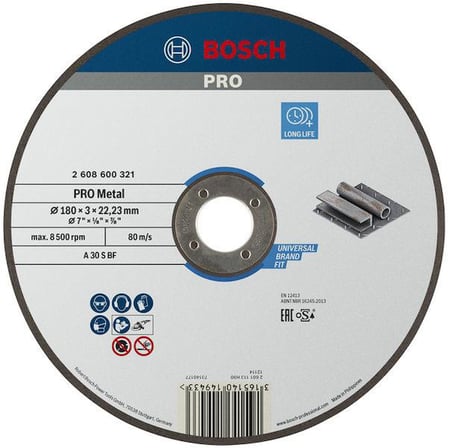 Bosch EXMetal Kesme Taşı 180*3,0 mm Düz - 25 Adet