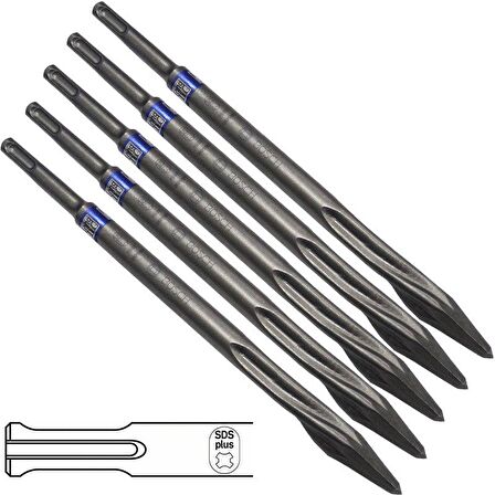 Bosch SDS-Plus Long Life Sivri Keski 250mm 5'li Paket