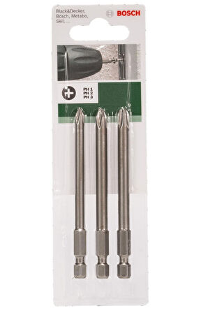 Bosch Yıldız Vidalama Ucu Seti Ph1/2/3x89 Mm 3'lü 2609255966
