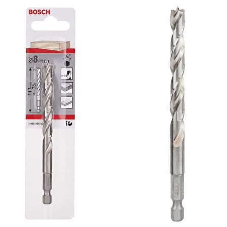 Bosch HEX Şaftlı Ahşap Matkap Ucu 8*117 mm - 2608595523