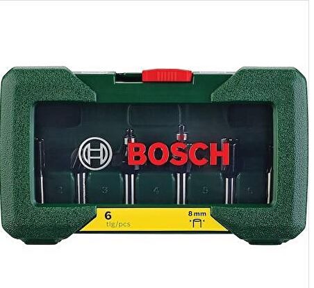 Bosch Karışık Freze Ucu Seti Şaftlı 8mm 6 Parça