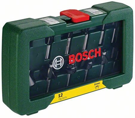 Bosch Karışık Freze Ucu Seti Şaftlı 8 mm 12 Parça