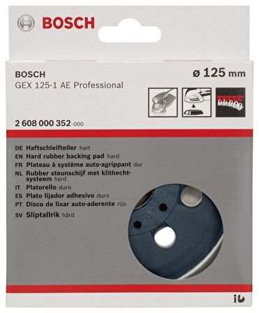 Bosch 125 mm Zımpara Tabanı 8 Delikli Sert GEX 2608000352