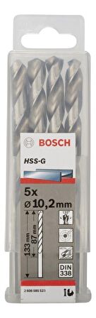 Bosch HSS-G 10,2x133 mm Metal Matkap Ucu 5'li Paket 2608585523