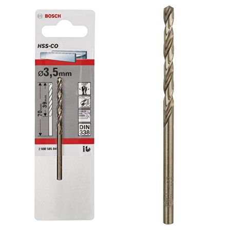 Bosch HSS-Co Metal Matkap Ucu 3.5x70mm 1"Li