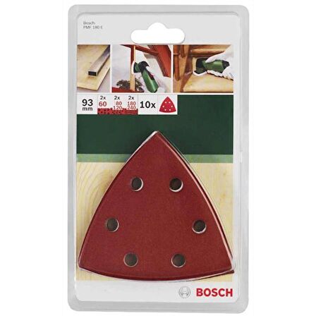 Bosch 93x93mm Üçgen Zımpara Seti 10lu AVI 93 G 2609256957