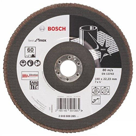 Bosch Paslanmaz İnox Flap Zımpara Diski 180 Mm 22,23 80 Kum