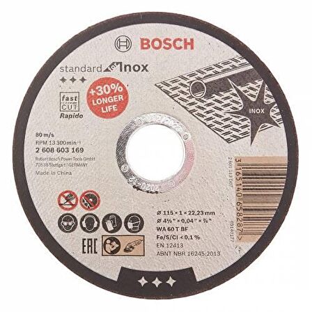 Bosch SD İnox Rapido Kesme Taşı 115x1,0mm 10 lu 