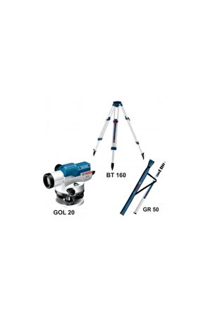 Bosch Gol 20 D Optik Nivelman Bt 160 Tripod+Gr 500