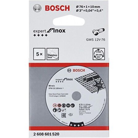 Bosch Expert For Inox Disk Metal 76x1x10mm