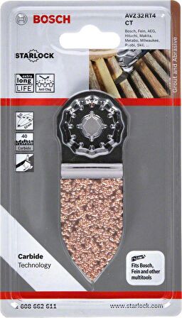 Bosch - Starlock - AVZ 32 RT4 - Carbide RIFF Parmak Zımpara 40 Kum Kalınlığı 1'li