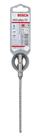 Bosch 5 x 165 mm SDS Plus-7X 4 Elmaslı Özel Matkap Ucu 2608576105