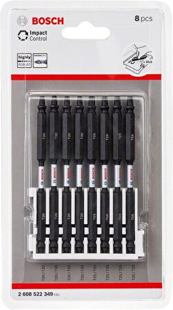 Bosch Impact T20-T25 110 mm Torx Çift Taraflı 8'li Bits Set 2608522349