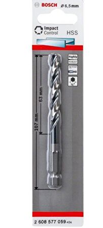 Bosch Impact HSS 6,5x104mm 1/4" Altıgen Matkap Ucu 2608577059