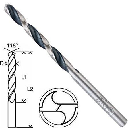 Bosch HSS PointTeQ Matkap Uç Metal 6.5x63x101mm 10 Parça