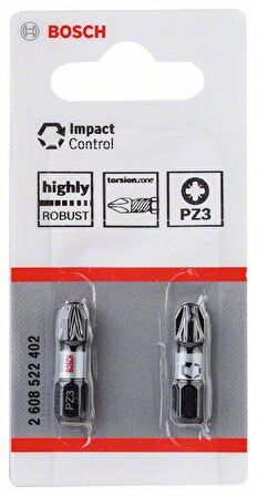 Bosch Impact Yıldız Bits Ucu PZ3 x 25 mm 2'li 2608522402