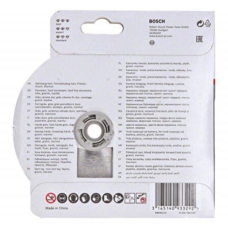 Bosch - X-LOCK - Best Serisi Seramik İçin, Extra Temiz Kesim Turbo Segman  Elmas Kesme Diski 115 mm
