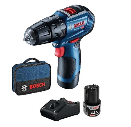 Bosch Professional Gsb 12V-30 Çift Akülü Darbeli Vidalama Makinesi (Kömürsüz Motor) - 06019G9104 + X-Line 40 Parça Aksesuar Seti