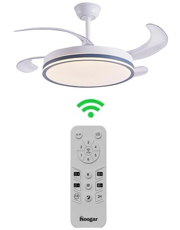 German Kuhle Antrasit Tavan Vantilatörü 3 Renk Led Gizli Pervaneli Kumandalı Dimmer Ayarlı DC Sistem Isınmaz Motor
