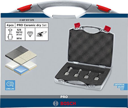 PRO Ceramic M14 X-Lock Kuru Karot Ucu Seti, 4lü