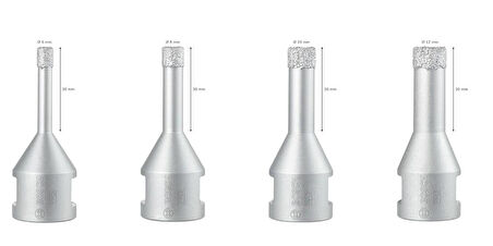 PRO Ceramic M14 X-Lock Kuru Karot Ucu Seti, 4lü