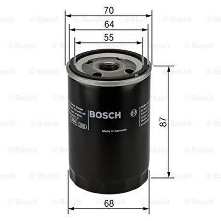 Fiat Punto / Grande Punto 1.4 8V Yağ Filtresi (2005 - 2012) Bosch