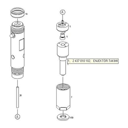 Bosch Enjektör Tamir Takımı DSLA147P823 - 2437010102