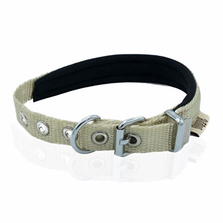 PETLOVEBUTİK Konforlu Dokumadan El Yapımı Köpek Boyun Tasması 2x30-35cm - Khaki