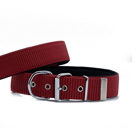 PETLOVEBUTİK Konforlu Dokumadan El Yapımı Köpek Boyun Tasması 5x55-65cm - Red