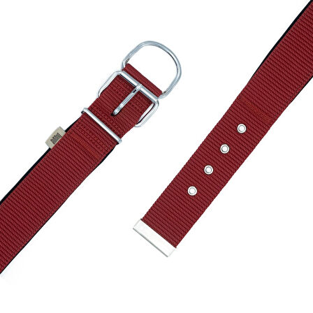 PETLOVEBUTİK Konforlu Dokumadan El Yapımı Köpek Boyun Tasması 5x55-65cm - Red