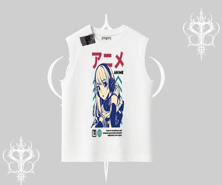 Kolsuz Tshirt Anime Kız Desenli Japon Tarzı