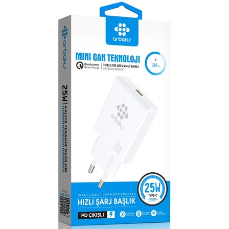 Mini GaN Teknoloji 25W PD 25W Tek Girişli Hızlı Şarj Başlik ARB-015B