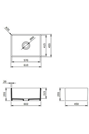Bocchi Lavello Eviye 60 Cm Mat Anrasit 1137-020-0120-03