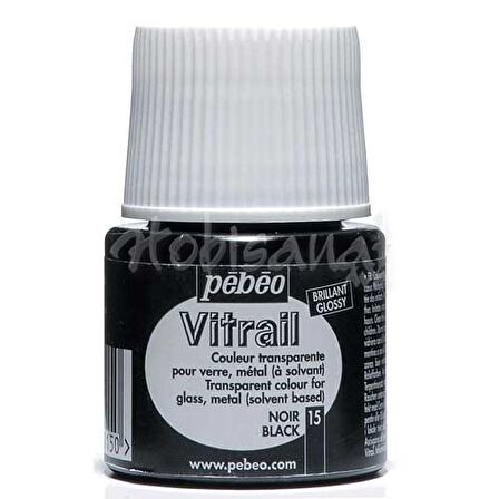 Pebeo Vitrail Şeffaf Cam Boyası 45ml Siyah 15