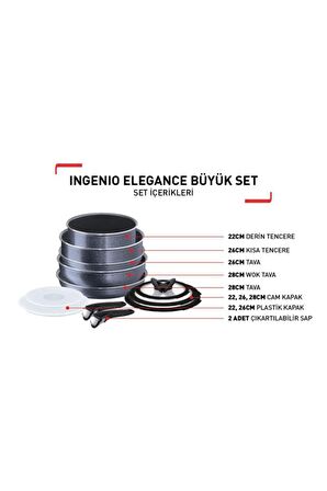 TEFAL Titanium Ingenio Büyük Set 12 Parça - Elegance 2100106634