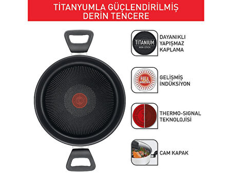 TEFAL Titanium Force Kısa Tencere 24 cm