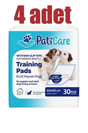 Paticare 60x90 cm 30'lu Yapışkanlı Kedi Köpek Çiş Pedi Mavi (4 ADET)