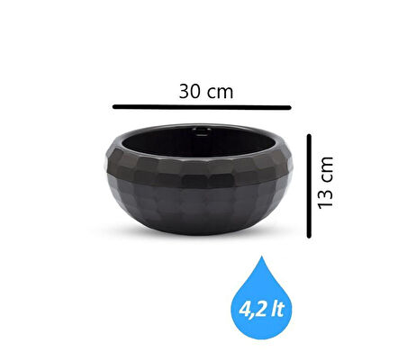 Omnipazar KRS-612 Dekoratif Büyük Aranjman Kaktus Sukulent Saksı 4.2 Litre 