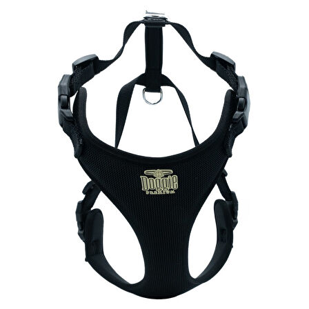 PETLOVEBUTİK Havalı Dokumadan El Yapımı Köpek Göğüs Tasması S-1,5x40-50cm - Black
