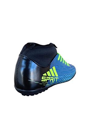 Çoraplı Bilekli Halı Saha Krampon Futbol Ayakkabısı LACİVERT - YEŞİL