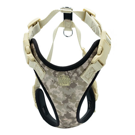 PETLOVEBUTİK Havalı Dokumadan El Yapımı Köpek Göğüs Tasması S-1,5x40-50cm - KHAKI